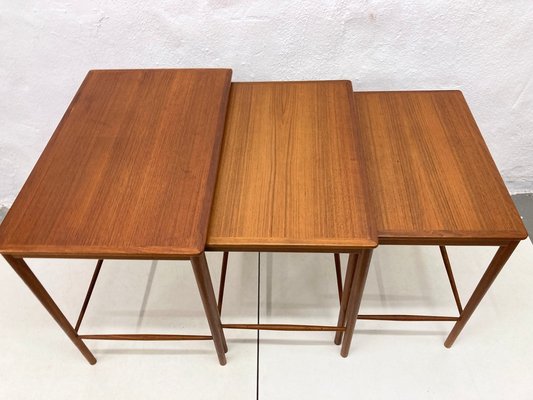 Danish Teak Nesting Tables by Kaj Winding for Poul Jeppesen, 1950s, Set of 3-AET-2034681