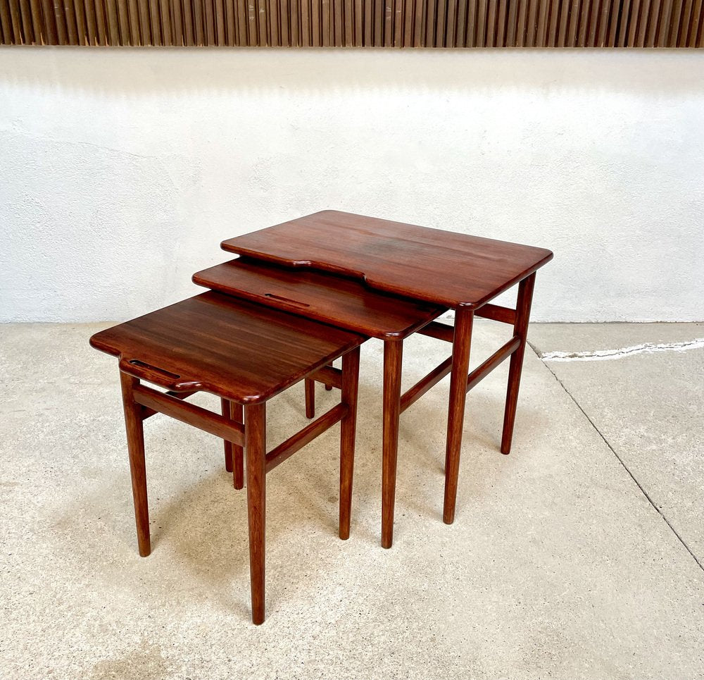 Danish Teak Nesting Tables by Kurt Østervig for Jason Møbler, 1960s, Set of 3