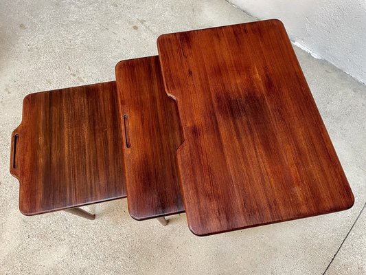 Danish Teak Nesting Tables by Kurt Østervig for Jason Møbler, 1960s, Set of 3-JP-1406608