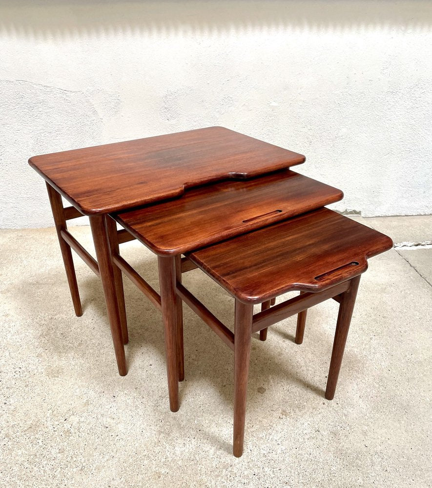 Danish Teak Nesting Tables by Kurt Østervig for Jason Møbler, 1960s, Set of 3