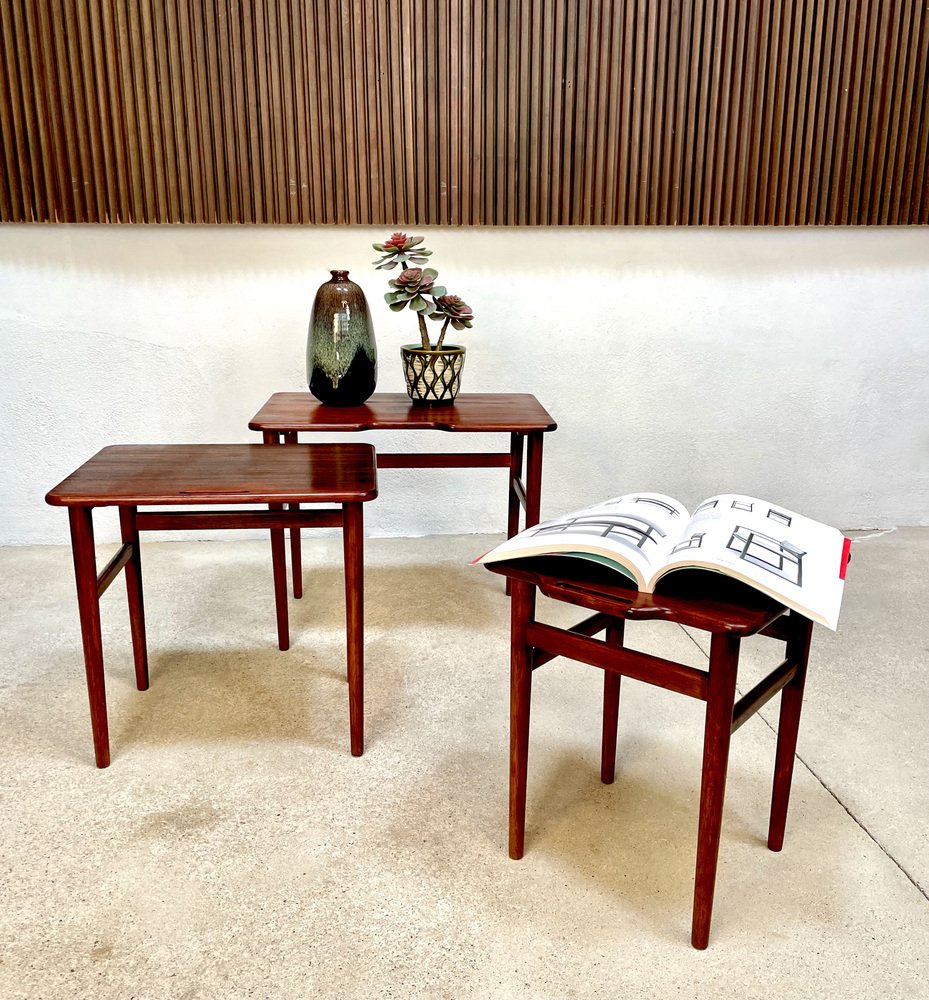 Danish Teak Nesting Tables by Kurt Østervig for Jason Møbler, 1960s, Set of 3