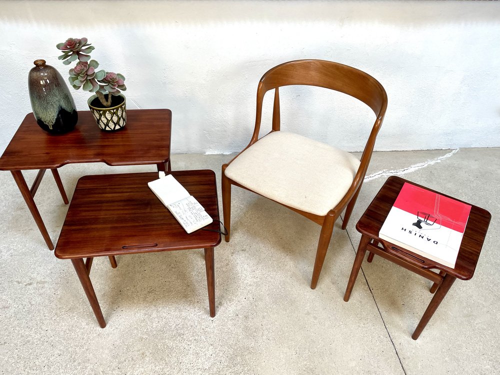 Danish Teak Nesting Tables by Kurt Østervig for Jason Møbler, 1960s, Set of 3