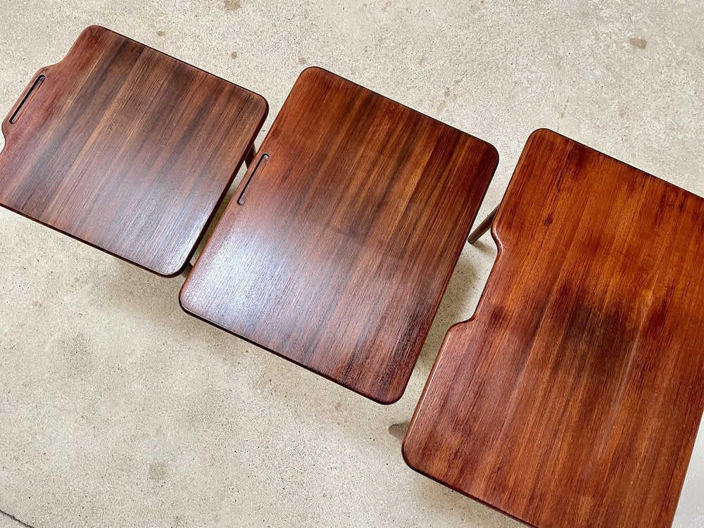 Danish Teak Nesting Tables by Kurt Østervig for Jason Møbler, 1960s, Set of 3