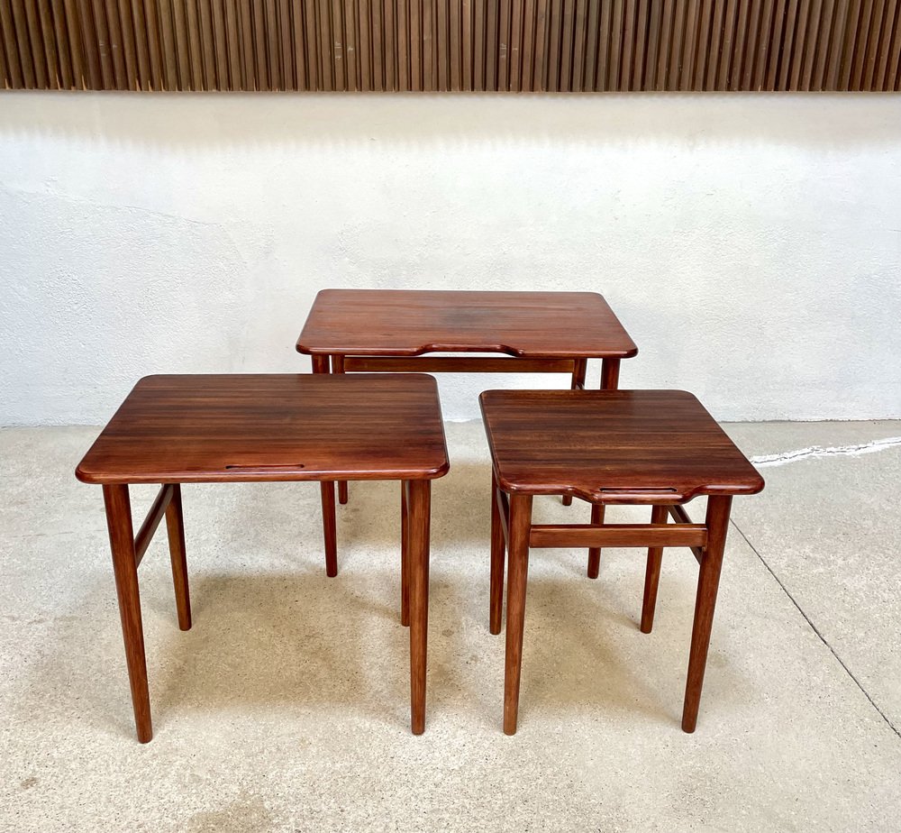 Danish Teak Nesting Tables by Kurt Østervig for Jason Møbler, 1960s, Set of 3