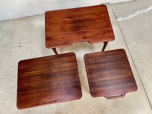 Danish Teak Nesting Tables by Kurt Østervig for Jason Møbler, 1960s, Set of 3-JP-1406608