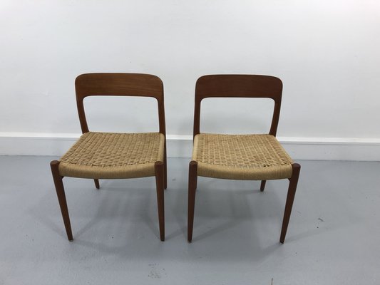 Danish Teak No. 75 Chairs by Niels Møller for J. L. Møllers, Set of 2-JWH-1182833