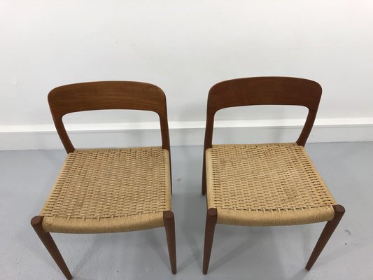 Danish Teak No. 75 Chairs by Niels Møller for J. L. Møllers, Set of 2-JWH-1182833