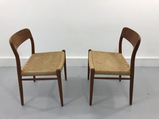 Danish Teak No. 75 Chairs by Niels Møller for J. L. Møllers, Set of 2-JWH-1182833