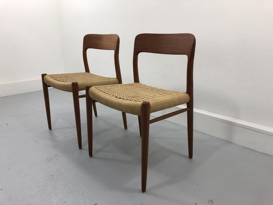 Danish Teak No. 75 Chairs by Niels Møller for J. L. Møllers, Set of 2-JWH-1182833