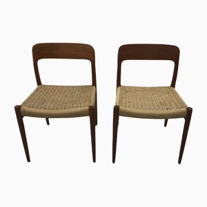 Danish Teak No. 75 Chairs by Niels Møller for J. L. Møllers, Set of 2-JWH-1182833