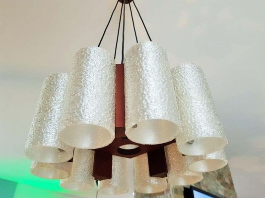 Danish Teak & Resin Chandelier, 1960s-POM-857785