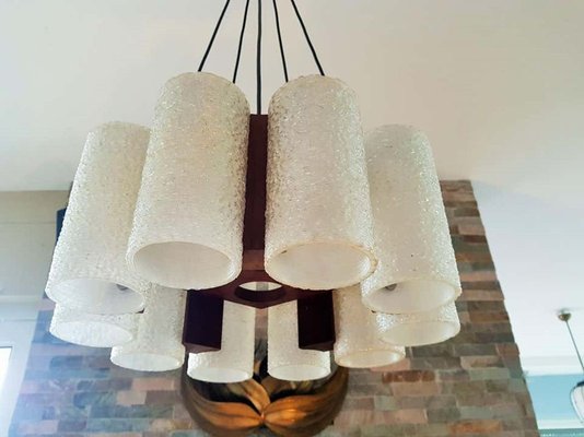 Danish Teak & Resin Chandelier, 1960s-POM-857785