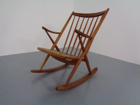 Danish Teak Rocking Chair by Frank Reenskaug for Bramin, 1960s-RDW-963975