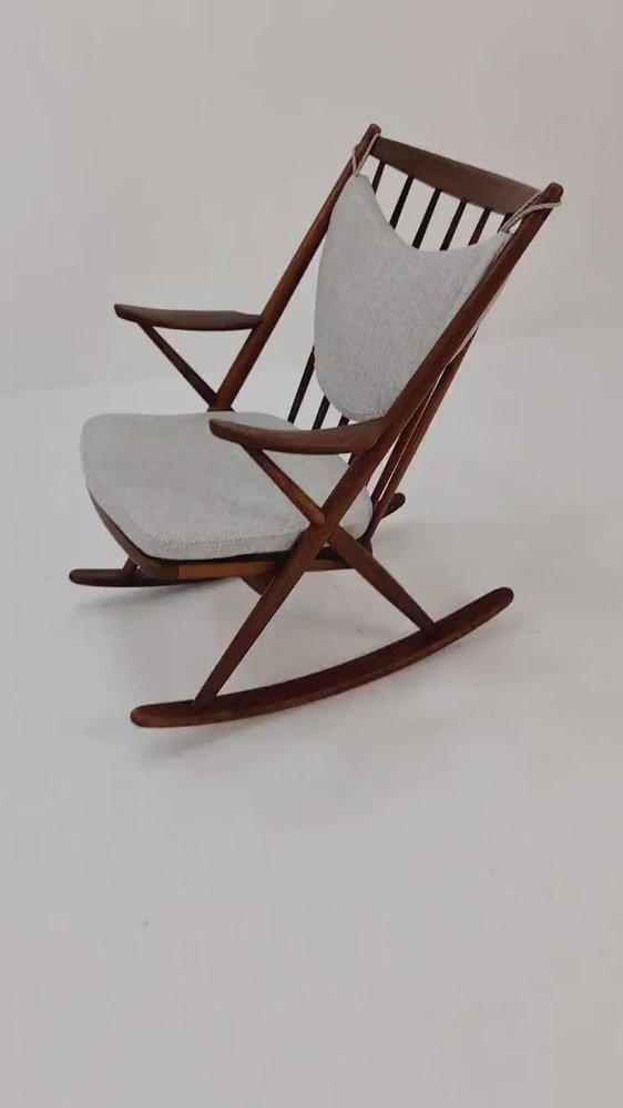 Danish Teak Rocking Chair by Frank Reenskaug for Bramin, 1960s