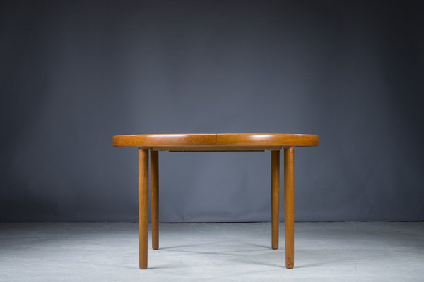 Danish Teak Round Folding Dining Table, 1960s-ZZH-1317851