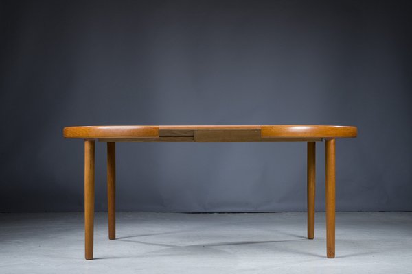 Danish Teak Round Folding Dining Table, 1960s-ZZH-1317851