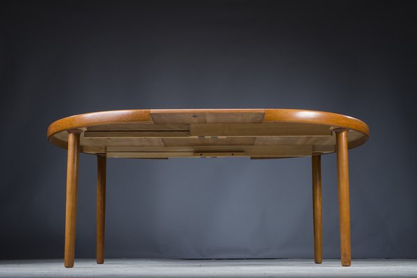 Danish Teak Round Folding Dining Table, 1960s-ZZH-1317851