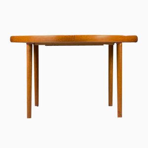 Danish Teak Round Folding Dining Table, 1960s-ZZH-1317851