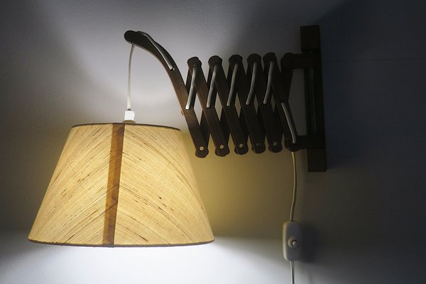 Danish Teak Scissor Articulated Wall Light by Erik Hansen, 1960s-ED-1806046