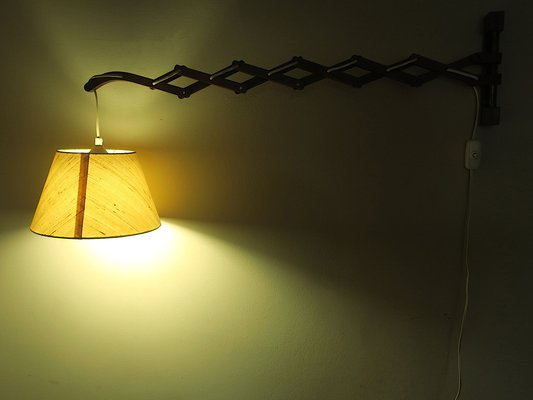 Danish Teak Scissor Wall Lamp by Erik Hansen, 1960s-ED-1700927