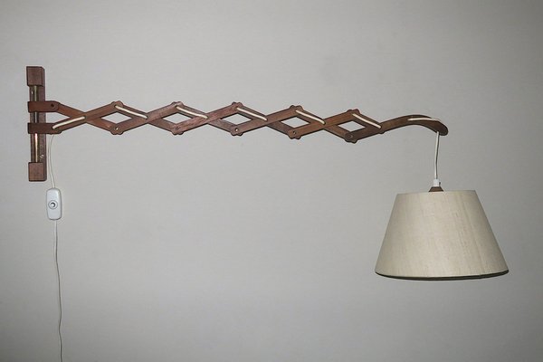 Danish Teak Scissor Wall Lamp by Erik Hansen, 1960s-ED-1700927