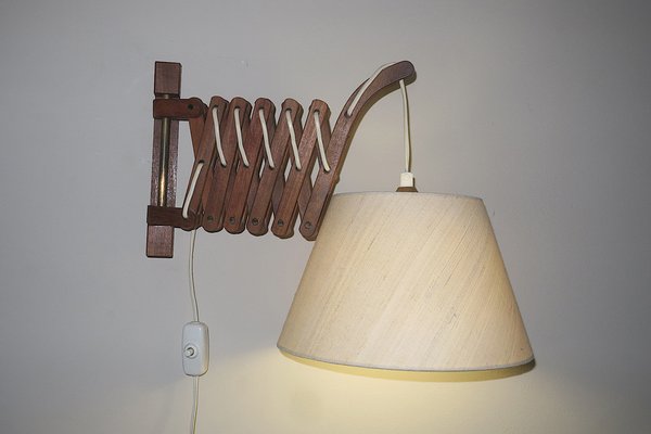 Danish Teak Scissor Wall Lamp by Erik Hansen, 1960s-ED-1700927