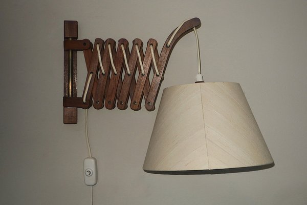 Danish Teak Scissor Wall Lamp by Erik Hansen, 1960s-ED-1700927