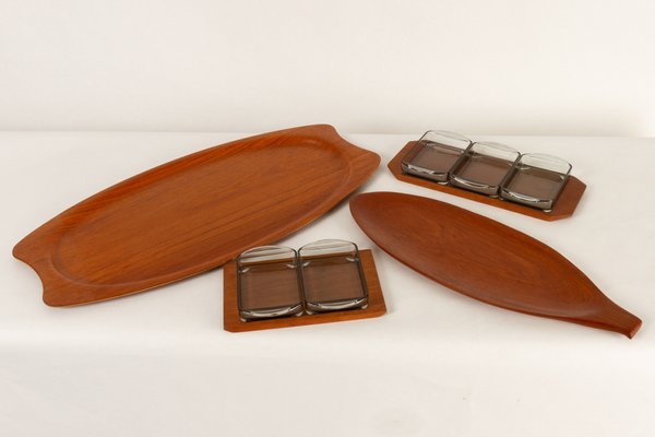 Danish Teak Serving Trays from Wiggers, 1960s, Set of 4-WIX-572425