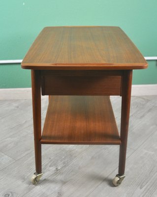 Danish Teak Sewing Box with Sliding Drawer, 1960s-ROJ-2040375