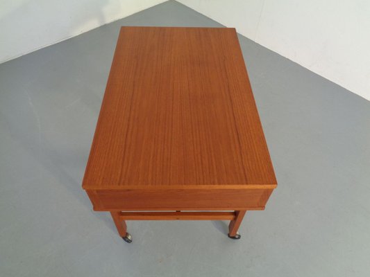 Danish Teak Sewing Table on Wheels, 1960s-RDW-888713