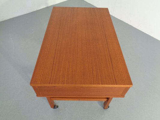 Danish Teak Sewing Table on Wheels, 1960s-RDW-888713