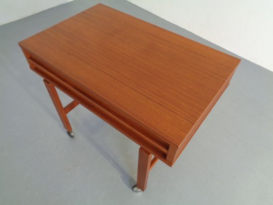 Danish Teak Sewing Table on Wheels, 1960s-RDW-888713