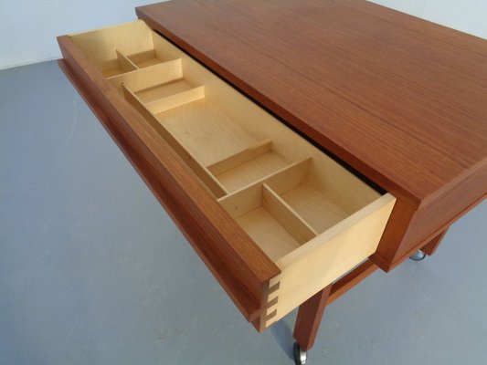 Danish Teak Sewing Table on Wheels, 1960s-RDW-888713