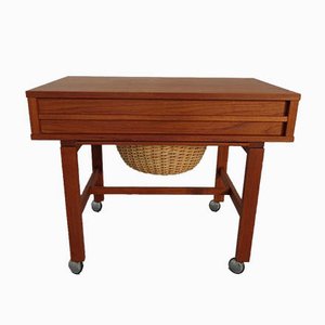 Danish Teak Sewing Table on Wheels, 1960s-RDW-888713