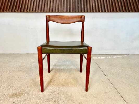 Danish Teak Side Chair with Leather Seat by H.W. Klein for Bramin, 1960s-JP-1180762