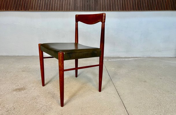 Danish Teak Side Chair with Leather Seat by H.W. Klein for Bramin, 1960s-JP-1180762