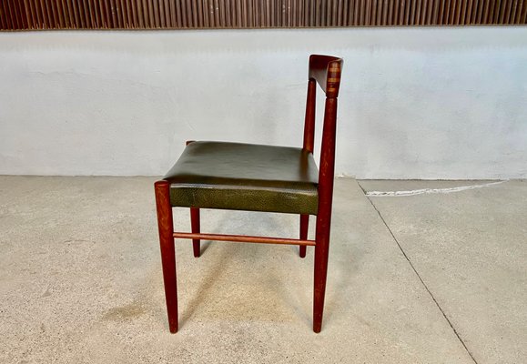 Danish Teak Side Chair with Leather Seat by H.W. Klein for Bramin, 1960s-JP-1180762