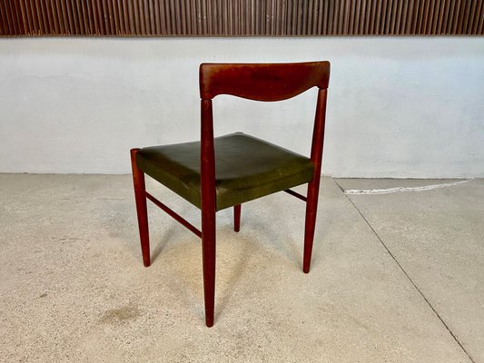 Danish Teak Side Chair with Leather Seat by H.W. Klein for Bramin, 1960s-JP-1180762