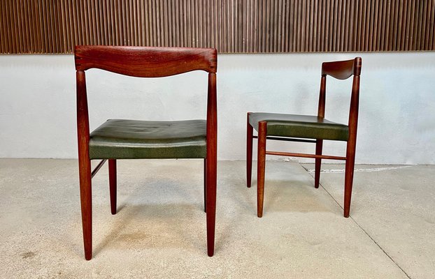 Danish Teak Side Chairs with Leather Seats by H.W. Klein for Bramin, 1960s, Set of 2-JP-1192320