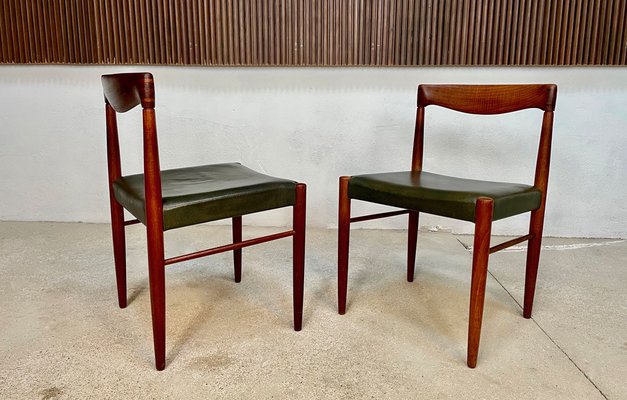 Danish Teak Side Chairs with Leather Seats by H.W. Klein for Bramin, 1960s, Set of 2-JP-1192320