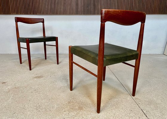 Danish Teak Side Chairs with Leather Seats by H.W. Klein for Bramin, 1960s, Set of 2-JP-1192320