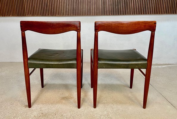 Danish Teak Side Chairs with Leather Seats by H.W. Klein for Bramin, 1960s, Set of 2-JP-1192320