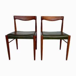 Danish Teak Side Chairs with Leather Seats by H.W. Klein for Bramin, 1960s, Set of 2-JP-1192320