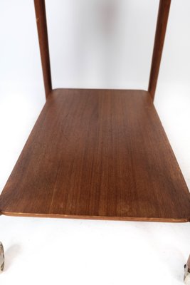 Danish Teak Side Table on Wheels, 1960s-UY-999238