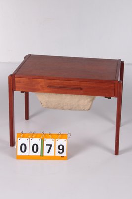 Danish Teak Side Table with Drawers on Wheels, 1960s-EZZ-592507