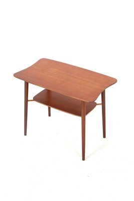 Danish Teak Side Table with Magazine Shelf, 1960s-NIX-2032491