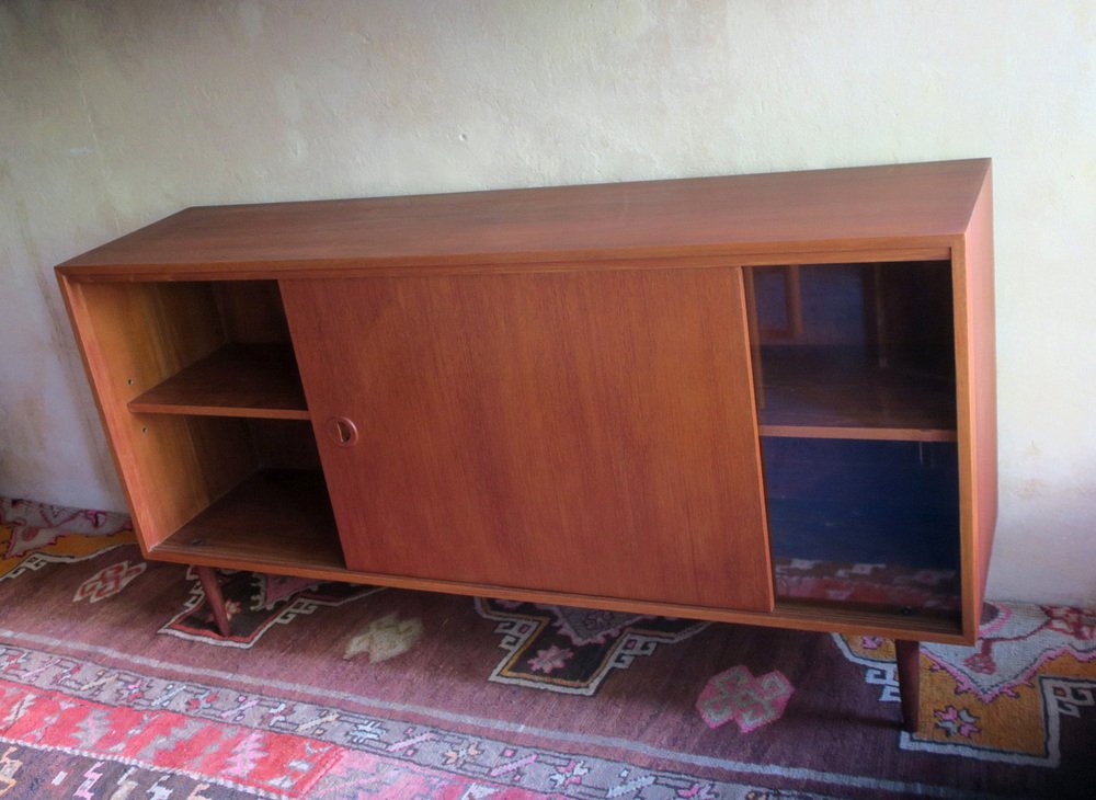 Danish Teak Sideboard with Sliding Doors, 1960s