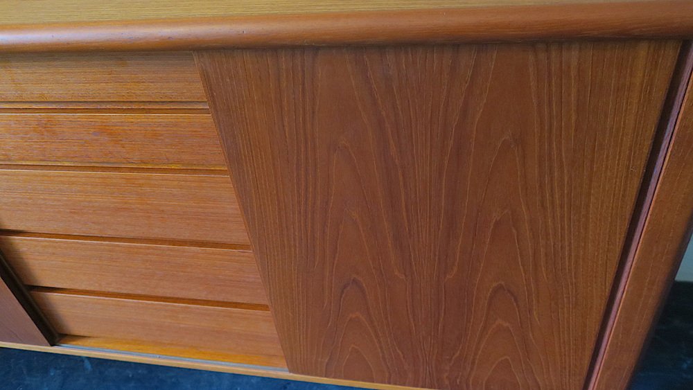 Danish Teak Sideboard with Sliding Doors, 1960s