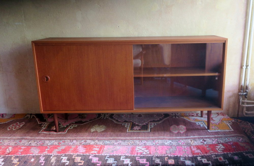 Danish Teak Sideboard with Sliding Doors, 1960s