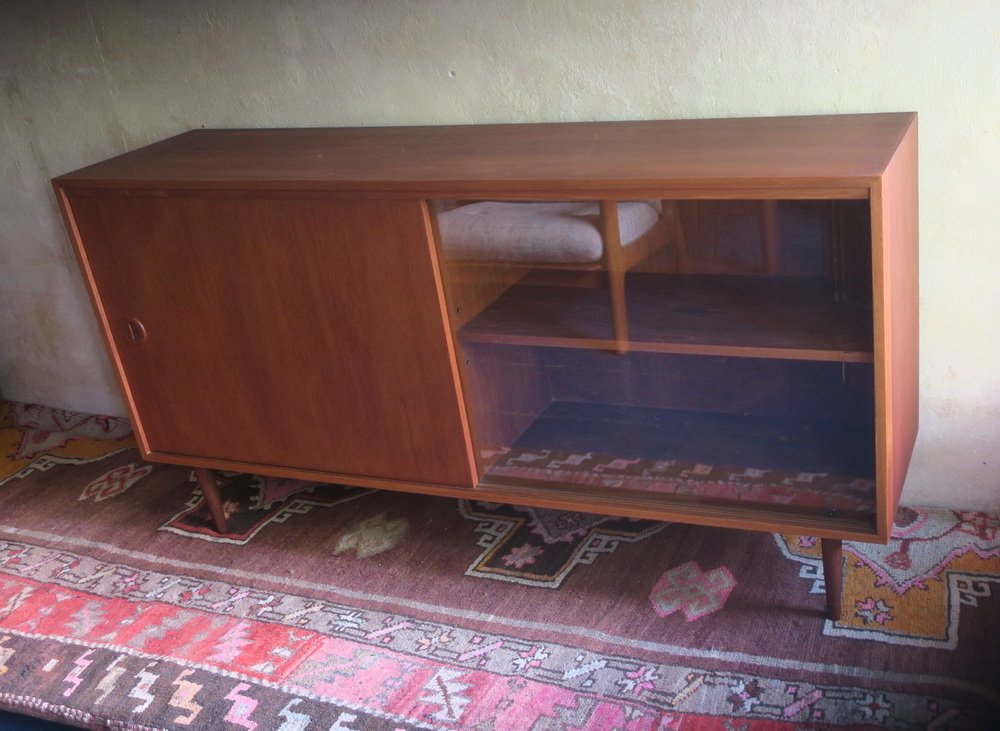 Danish Teak Sideboard with Sliding Doors, 1960s